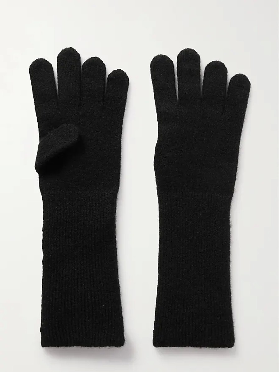 Femmes Beau Stockholm Gants | Gants En Melange De Cachemire - Noir - S,M,L