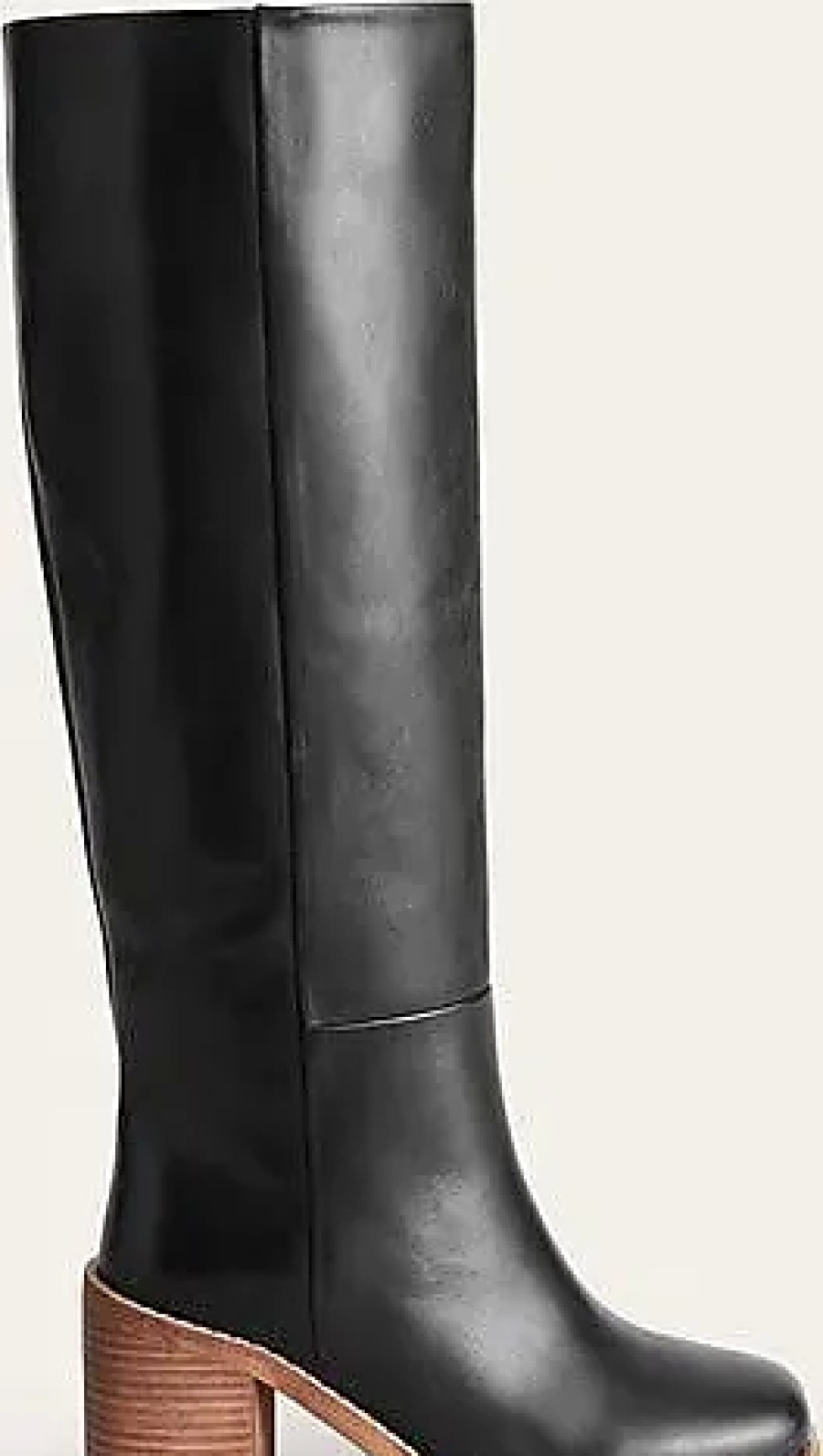 Femmes Entraîneur Bottes | Bottines Droites En Cuir Noir Femme Boden