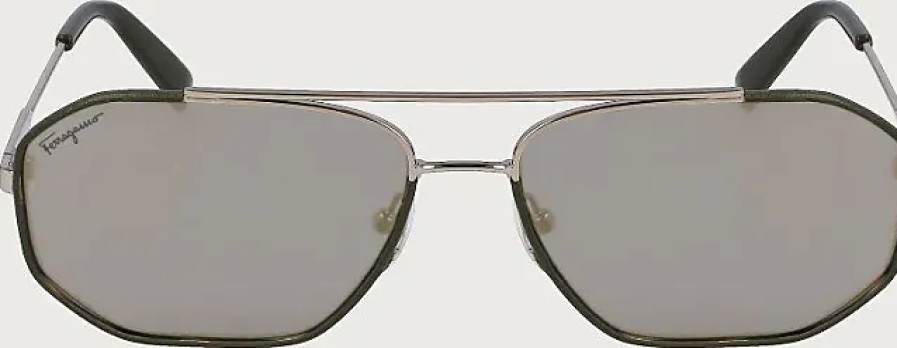 Hommes Gucci Des Lunettes De Soleil | Lunettes De Soleil Homme Or/Vert Fonce