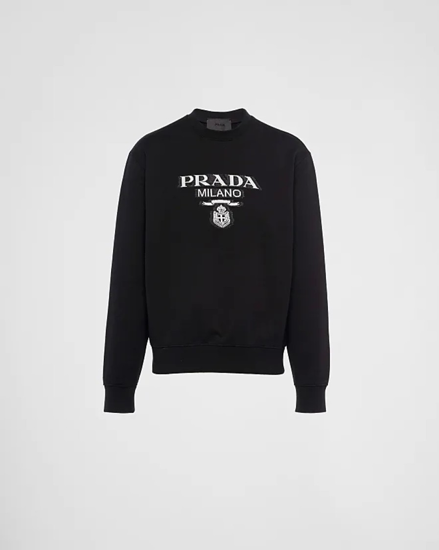 Hommes Balenciaga Chandails | Sweat-Shirt Oversize En Jersey De Coton A Logo