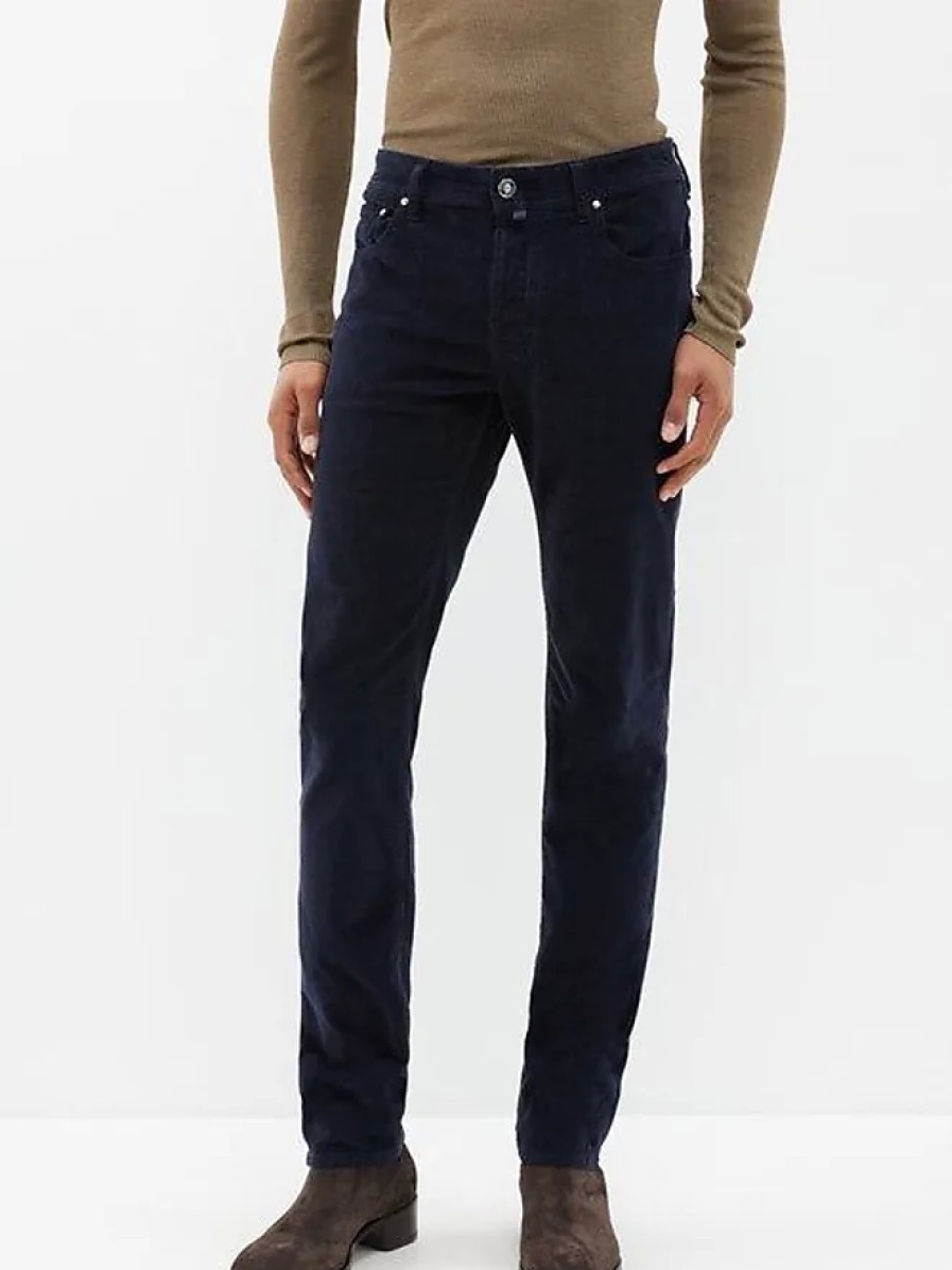 Hommes Séfr Pantalon | Pantalon Slim En Velours Cotele De Coton Melange Bard