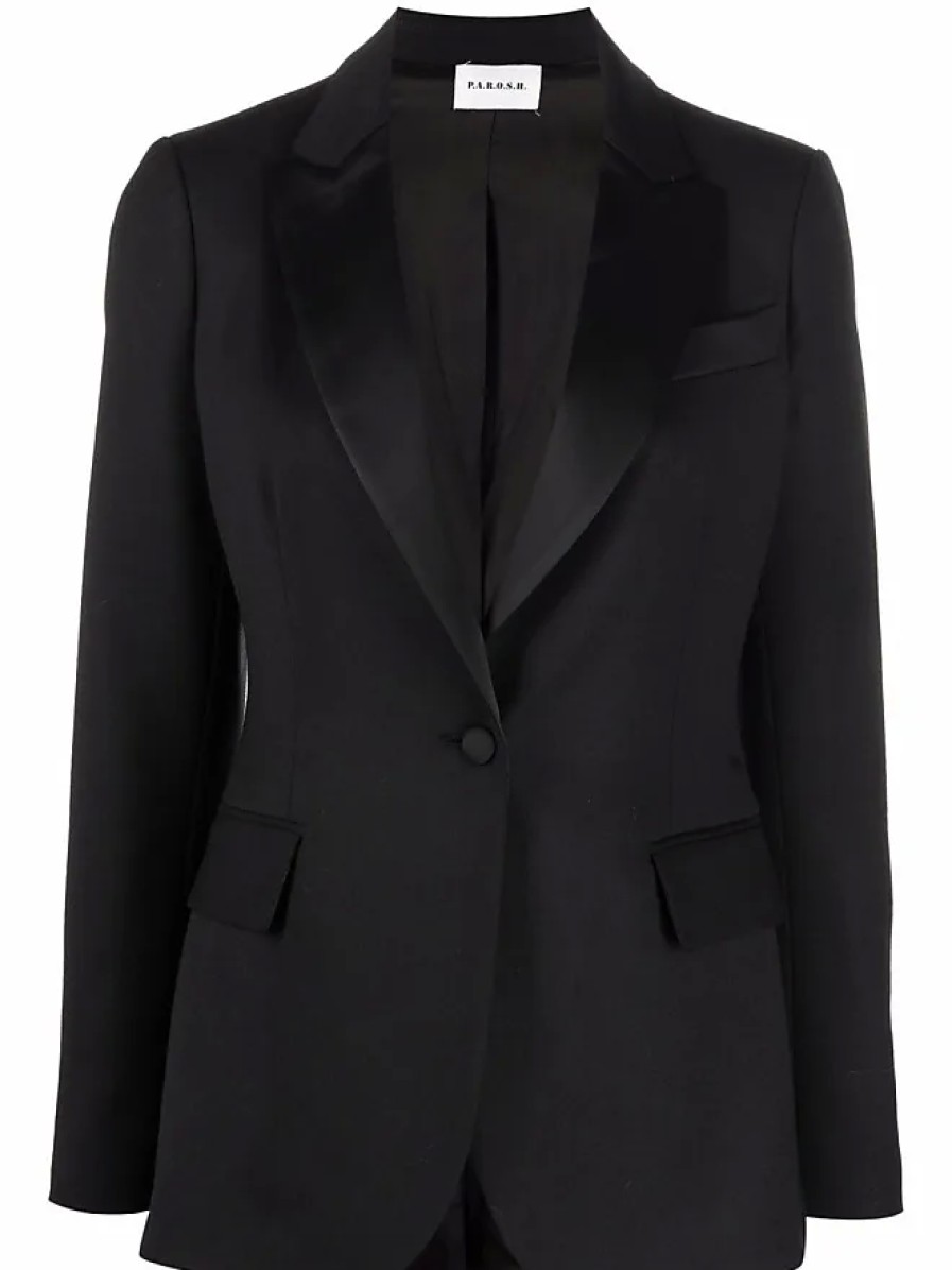 Femmes River Island Costumes | Veste De Costume Giacca - Femme - Acetate/Spandex/Elasthanne/Laine Vierge/Viscose - S - Noir