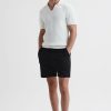 Hommes Zeus + Dioné Pantalon | Newmark - Short Texture Noir A Cordon De Serrage, 36