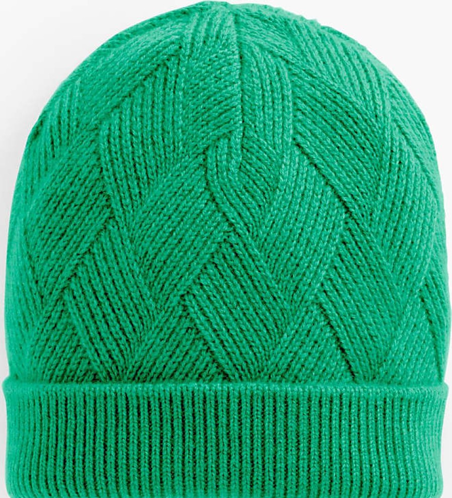 Femmes Boden Chapeaux D'Hiver | Bonnet En Tricot De Cachemire Basketweave - Vert Gui - 001 Talbots