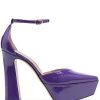 Femmes Sergio Rossi Chaussures A Semelles Compensees | Escarpins En Cuir A Plateforme Navasa 130 Mm - Femme - Cuir De Veau Verni/Cuir De Veau/Cuir De Veau - 38 - Violet