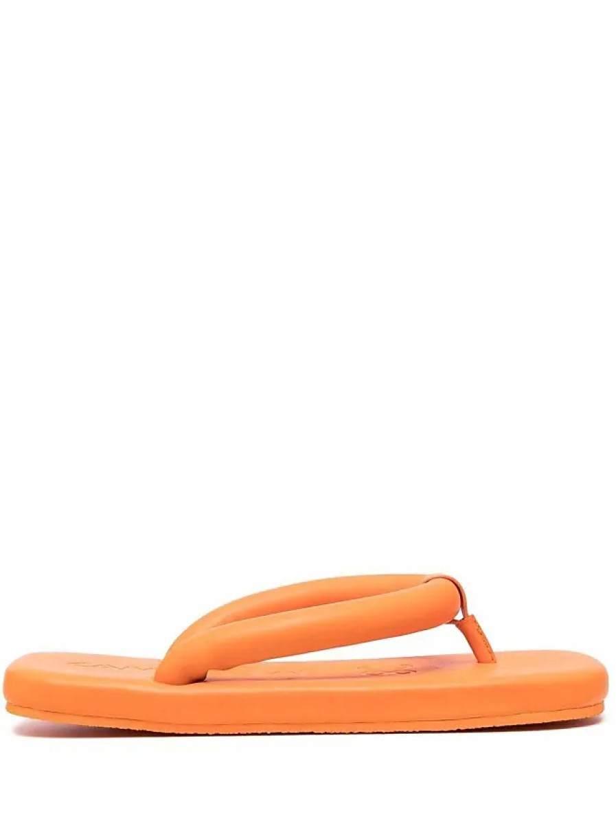 Femmes Olukaï Tongs | Tongs Hastalavista Chunky - Femmes - Cuir/Cuir/Caoutchouc - 37 - Orange