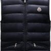 Hommes Moncler Gilets | Gui Down Gilet Bleu Taille 0