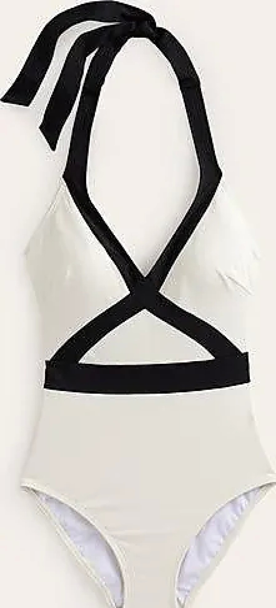 Femmes Reiss Maillots De Bain | Maillot De Bain Dos Nu Kefalonia Ivoire/Noir Colour Block Femme Boden