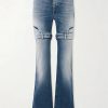 Femmes Mère Jeans | Jean Bootcut Taille Basse Upside Down - Bleu - 24,25,26,27,28,29