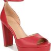 Femmes Katy Perry Chaussures A Semelles Compensees | Sandale A Plateforme Avec Bride A La Cheville Melina En Cuir Rouge Cramoisi Chez Nordstrom, Taille 6