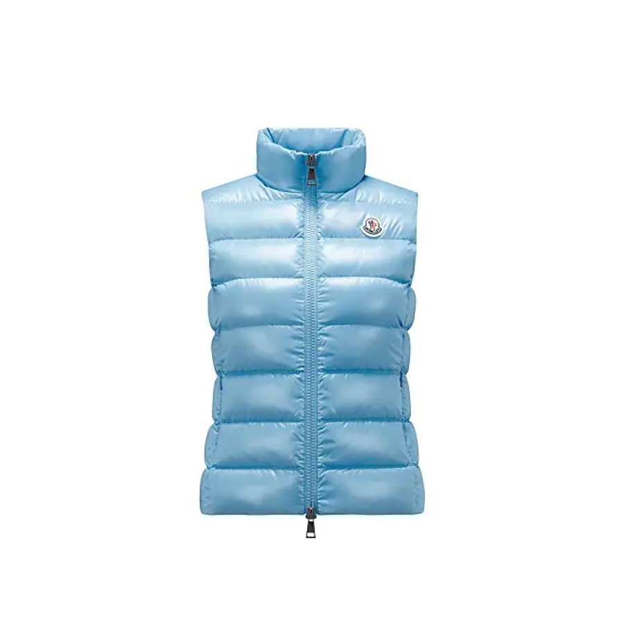 Femmes Palm Angels x Moncler Gilets | Ghany Doudoune Bleu Taille 0