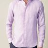 Hommes Bélier Chemises | Chemise En Lin Lilas Portofino