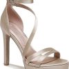 Femmes Jeffrey campbell Chaussures A Semelles Compensees | Pnina Tornai For Naturalizer Love2 Sandale A Plateforme Avec Bride De Cheville En Tissu Satine Dore Champagne Chez Nordstrom, Taille 8,5