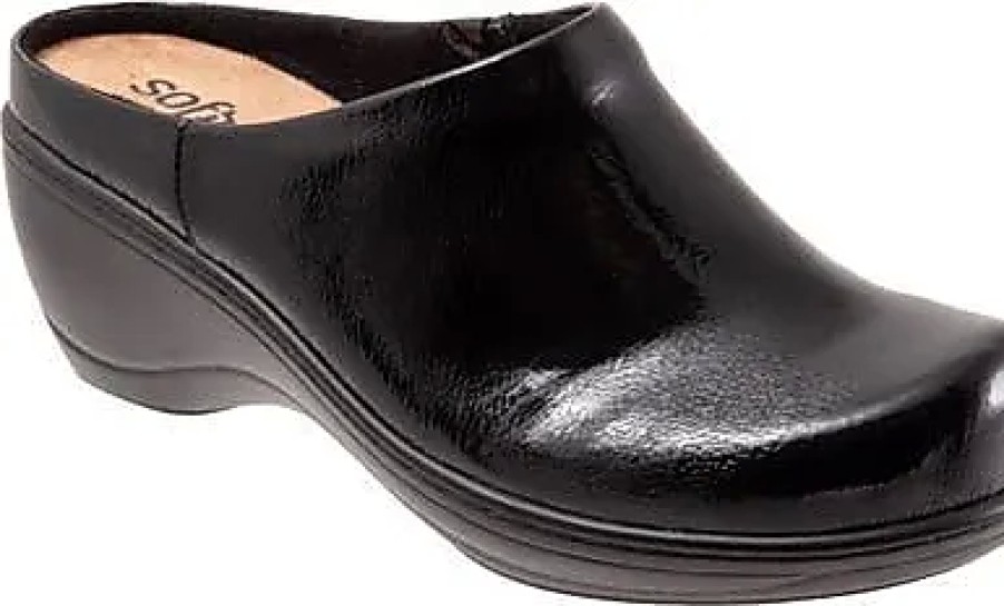 Femmes Marche douce Mules | Sabot Madison En Vernis Noir Chez Nordstrom, Taille 10