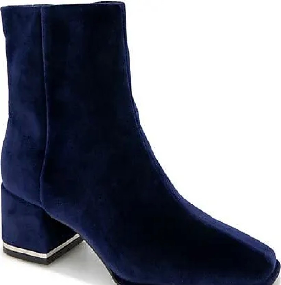 Femmes Talbots Bottines | Bottine A Talon Bloc Edie En Velours Bleu Marine Chez Nordstrom, Taille 5,5