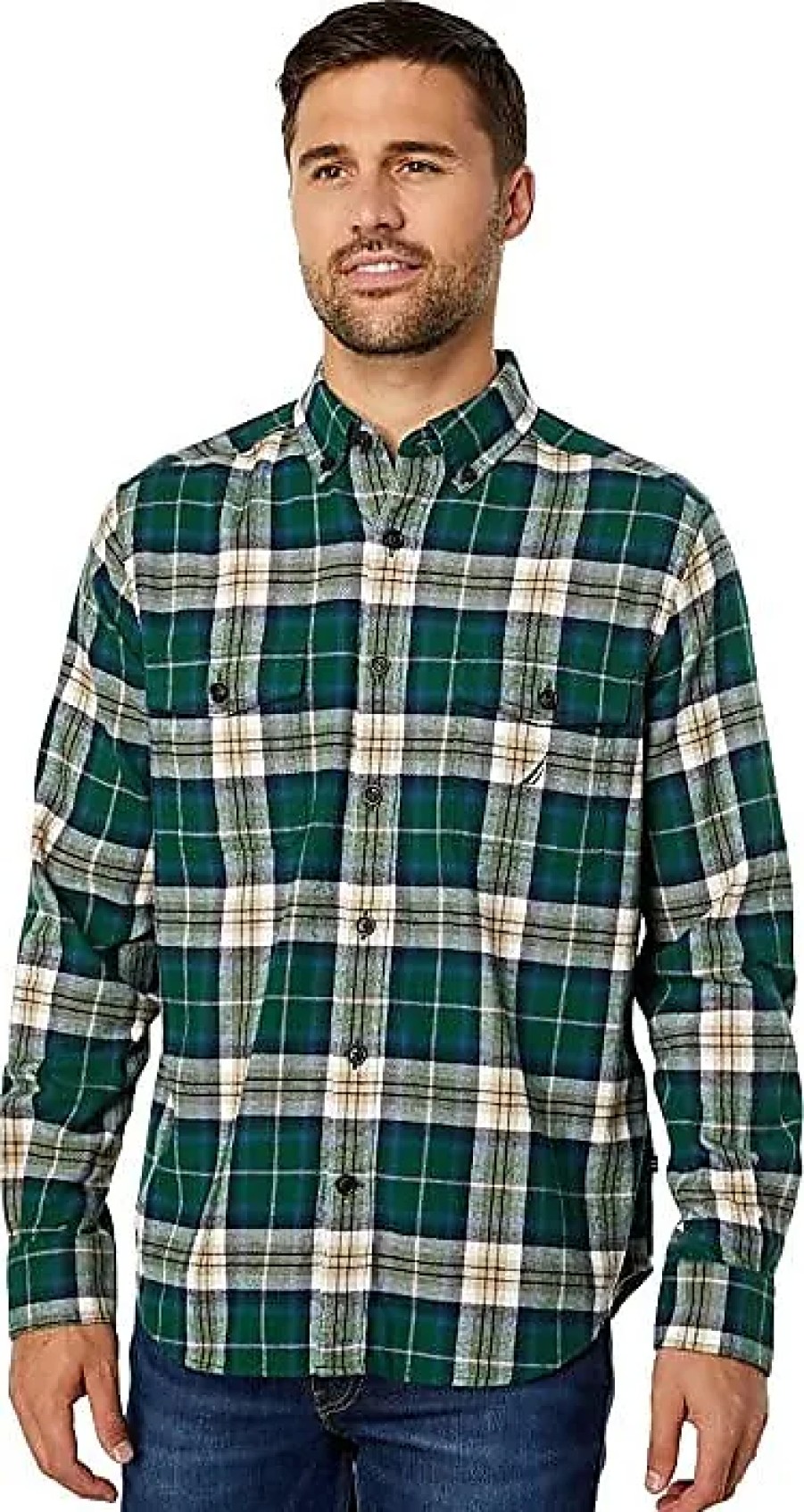 Hommes polo Ralph Lauren Chemises | Chemise A Carreaux En Flanelle Fabriquee De Maniere Durable (Vert Maree) Vetements Pour Hommes