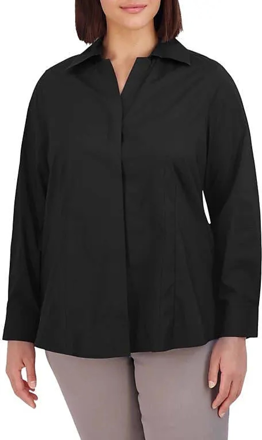 Femmes Paul Smith Chemises | Chemise Boutonnee Extensible A Manches Longues Taylor En Noir Chez Nordstrom, Taille 18W