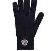 Hommes Moncler Gants | Gants En Laine Bleu Taille M