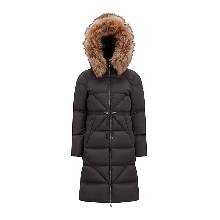 Femmes Moncler Manteaux | Doudoune Longue Busard Noir Taille 1