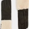 Femmes Beau Stockholm Gants | Gants Sasha En Cuir Avec Bordure En Faux Mouton