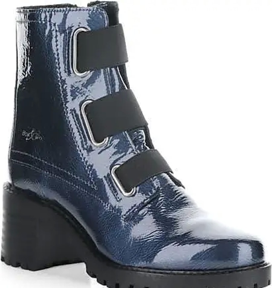 Femmes Donald J Pliner Bottines | Bottine Impermeable Independante En Brevet Mascara Bleu/Noir Chez Nordstrom, Taille 10-10,5Us