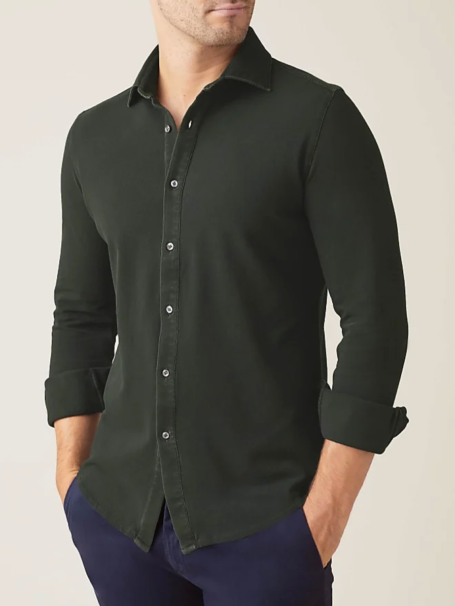 Hommes polo Ralph Lauren Chemises | Chemise Pique Siena Vert Foret