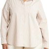 Femmes Paul Smith Chemises | Caslon (R) Chemise En Coton A Rayures Multiples En Rose Adobe Et Rayures Combinees Ivoire Chez Nordstrom, Taille 2X