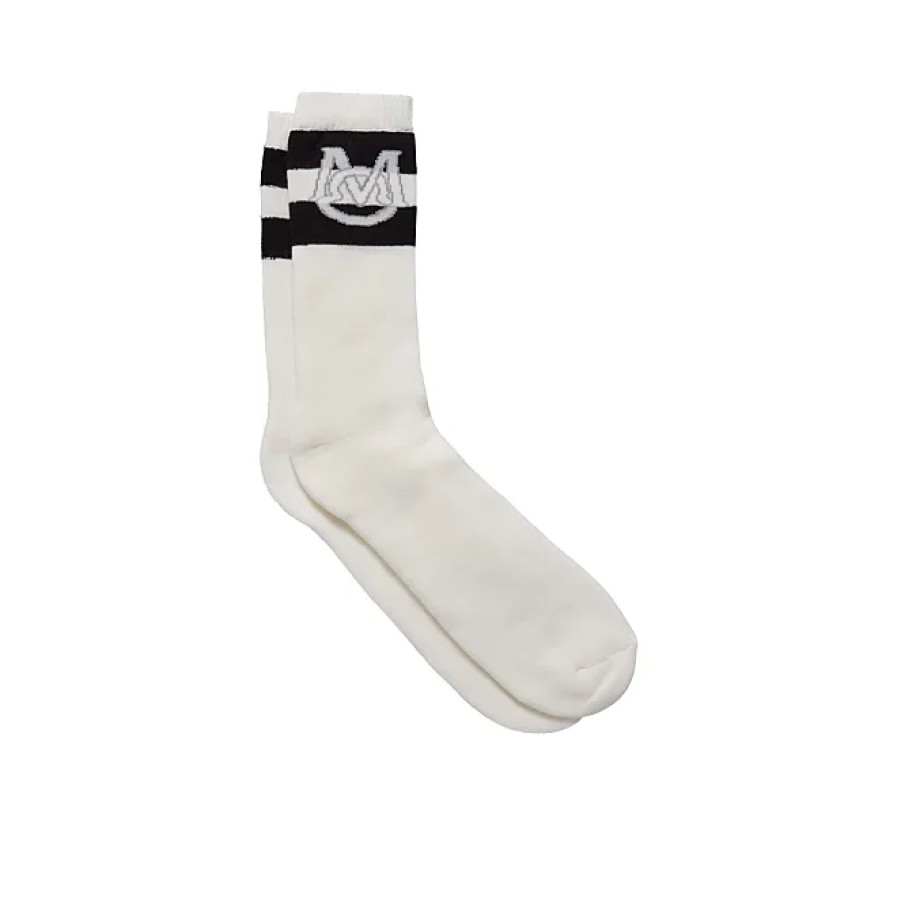 Hommes Alo Yoga Sous-Vetement | Chaussettes Monogram Blanc Taille Xl