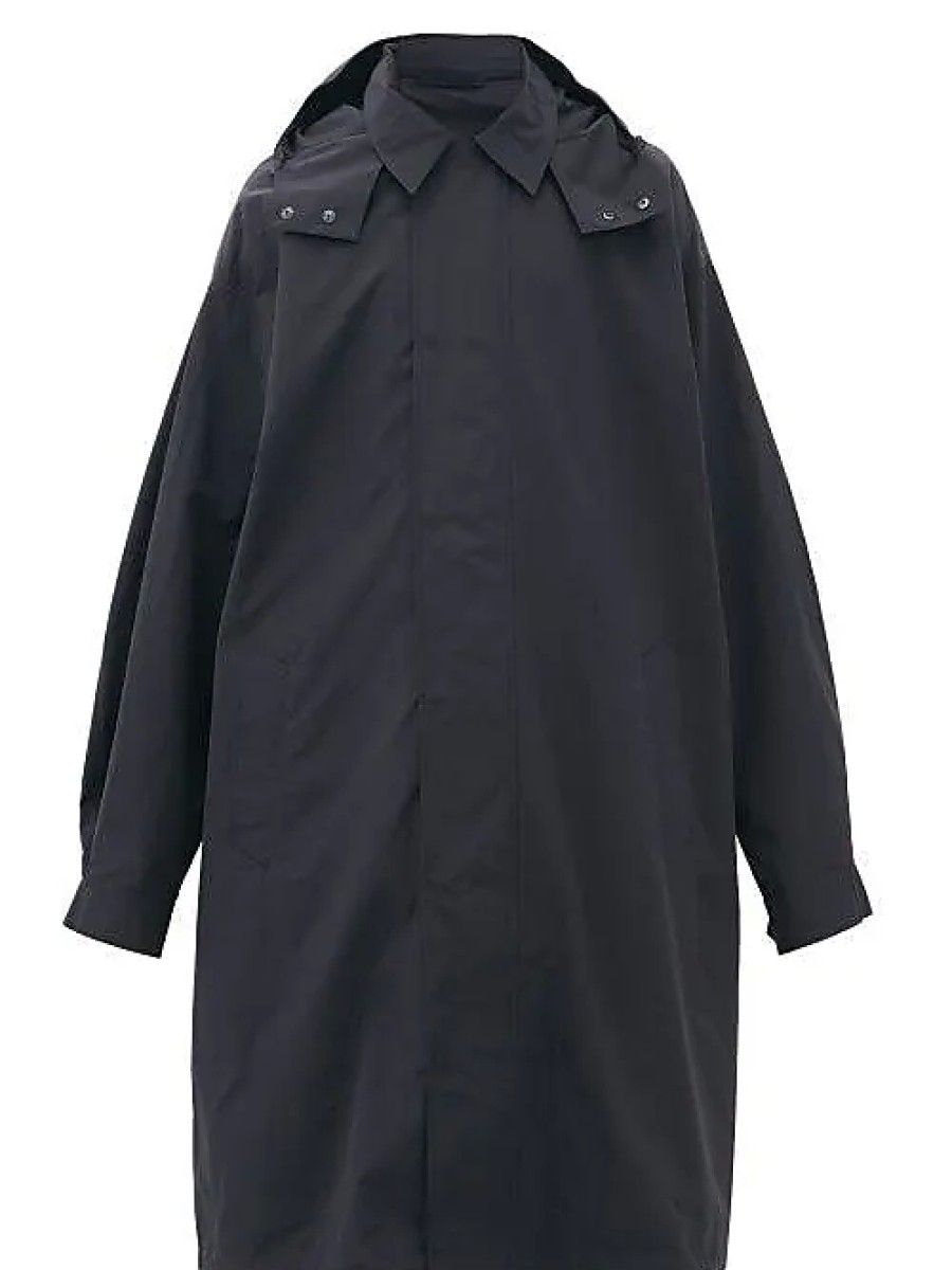 Hommes Paul Smith Manteaux | Impermeable Surdimensionne A Capuche Leger En Melange De Coton