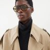 Hommes Lunettes Tom Ford Des Lunettes De Soleil | Lunettes De Soleil Aviateur En Acetate Ecaille De Tortue - Hommes - Marron Jaune