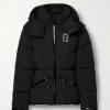 Femmes Moncler Vestes | Veste De Ski En Duvet Matelassee Et Extensible A Capuche Convertible Heidi + Net Sustain - Noir - X Small, Small, Medium, Large, X Large