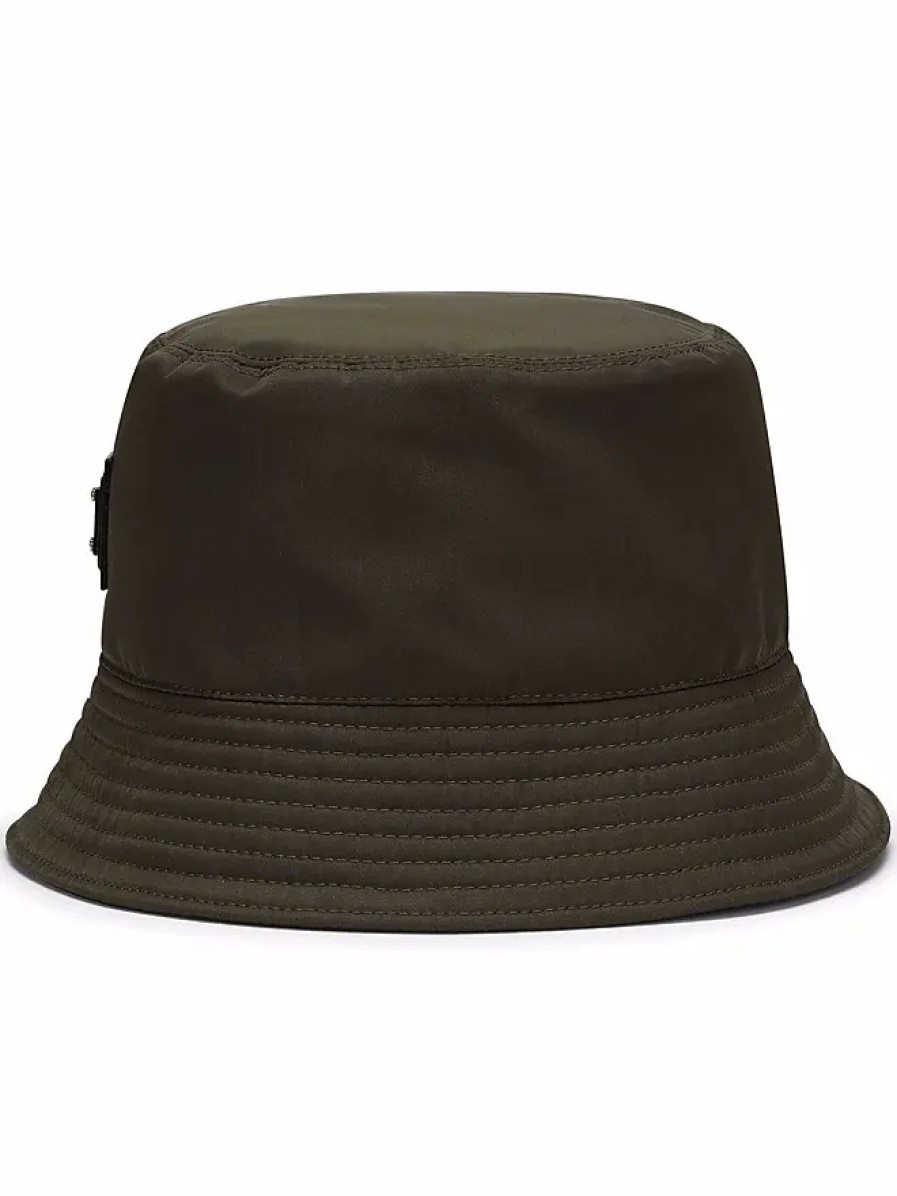 Hommes Par Walid Chapeaux | Chapeau Bob Avec Plaque Logo - Homme - Polyester/Rayonne - 58 - Vert