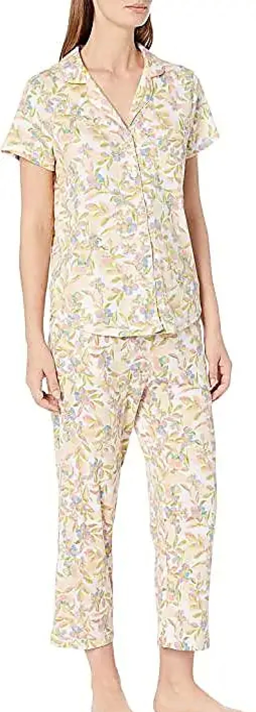 Femmes ÉCRÉMÉS Vetements De Detente | Wild Dreamer Short Sleeve Girlfriend Capris Pj (Pastel Smudge) Ensembles De Pyjama Pour Femmes