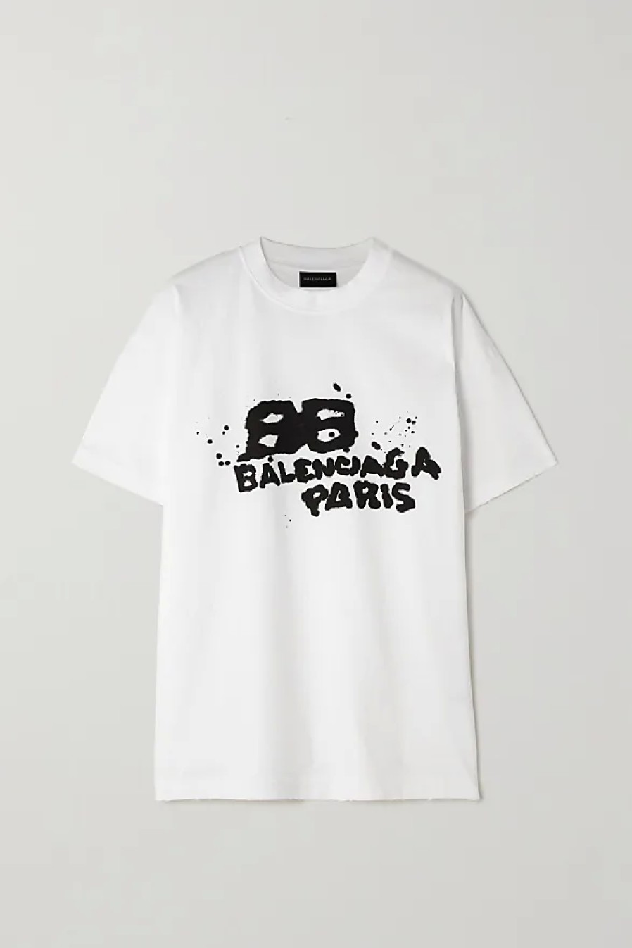 Femmes Balenciaga T-Shirts | T-Shirt En Jersey De Coton Imprime - Blanc - Xxs,Xs,S,M,L,Xl