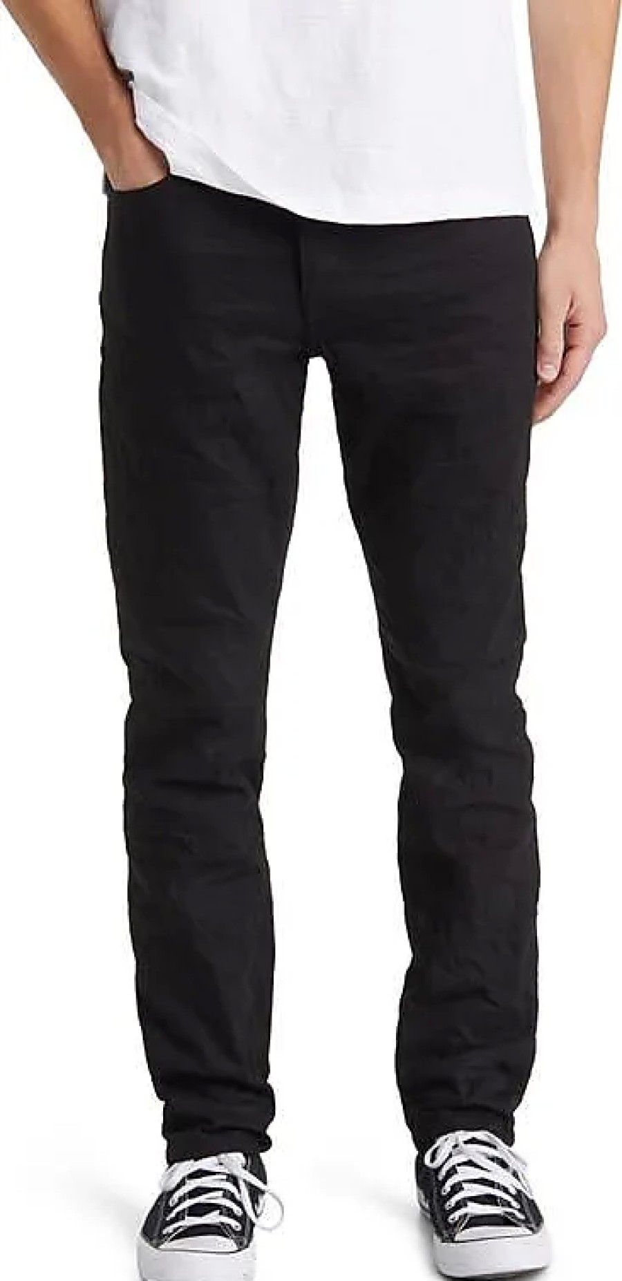 Hommes Luca Faloni Jeans | Jean Coupe Droite Coupe Slim En Noir Raw223 Chez Nordstrom, Taille 29