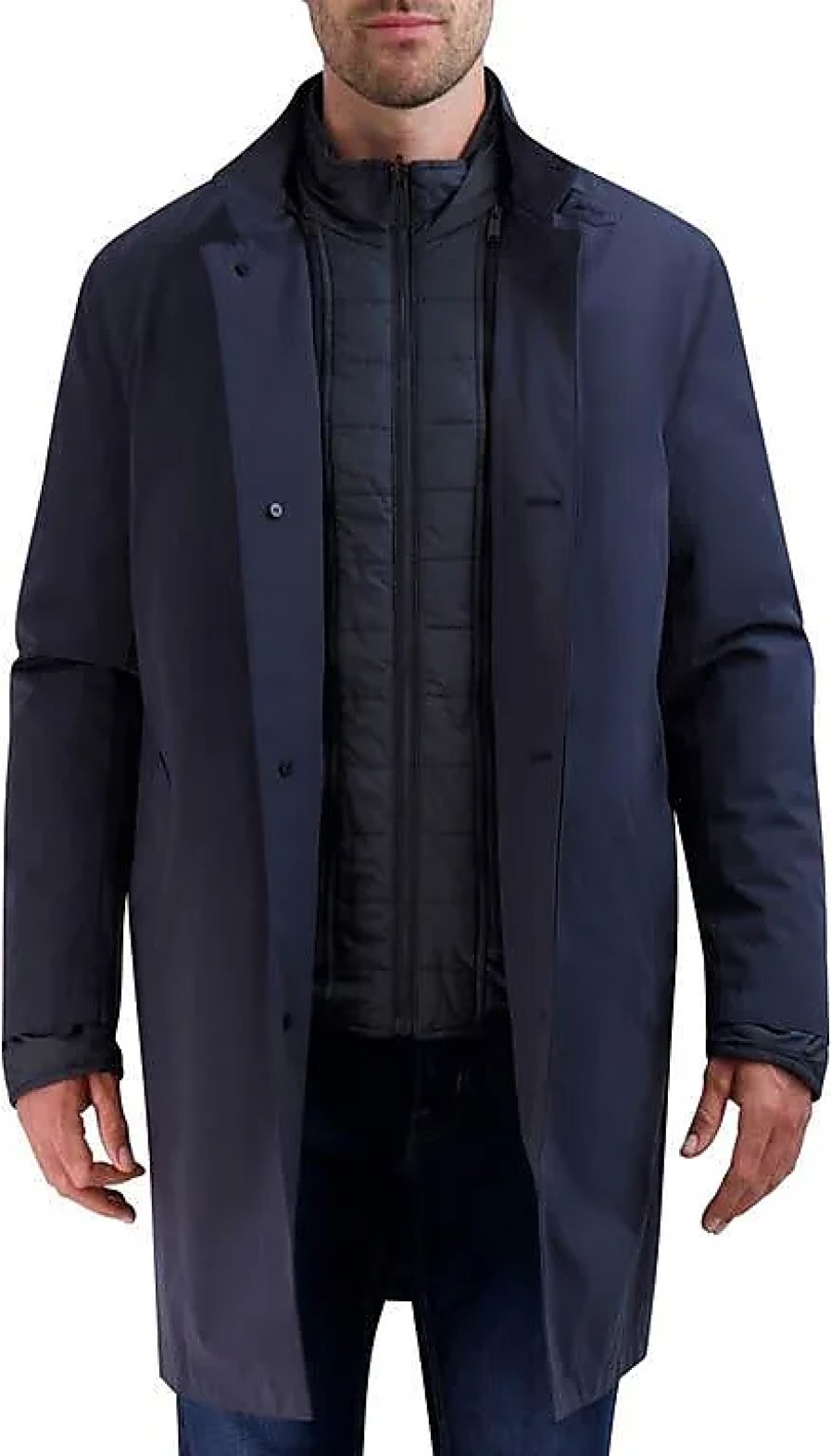 Hommes La face nord Manteaux | Manteau Avec Bavoir Matelasse Amovible En Bleu Marine Chez Nordstrom, Taille Moyenne