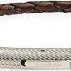 Hommes Ferragamo Bijoux | Bracelet En Cuir Tresse Unique Pour Hommes En Marron Chez Nordstrom