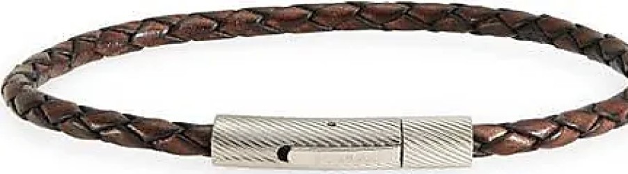 Hommes Ferragamo Bijoux | Bracelet En Cuir Tresse Unique Pour Hommes En Marron Chez Nordstrom