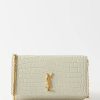 Femmes Balenciaga Sacs | Sac Bandouliere En Cuir Effet Croco Ysl-Plaque Mini