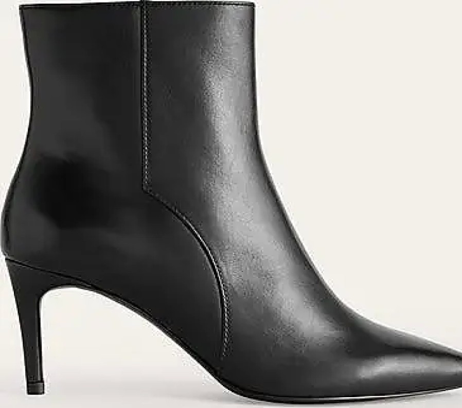 Femmes Boden Bottines | Bottines A Bout Pointu Cuir Noir Femme Boden