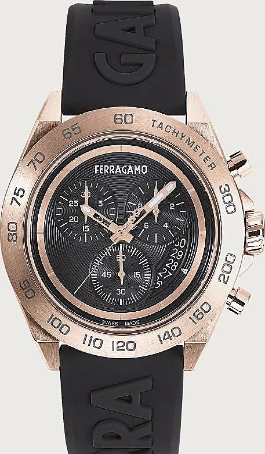 Femmes Ferragamo Montres | Montre Homme Ferragamo Urban Chrono Ip Or Rose/Noir