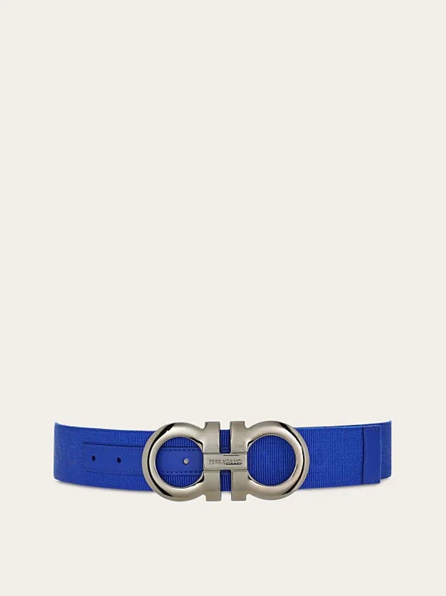 Hommes Luca Faloni Ceintures | Ceinture Gancini Fixe Homme Lapis Lazuli Taille 105Cm