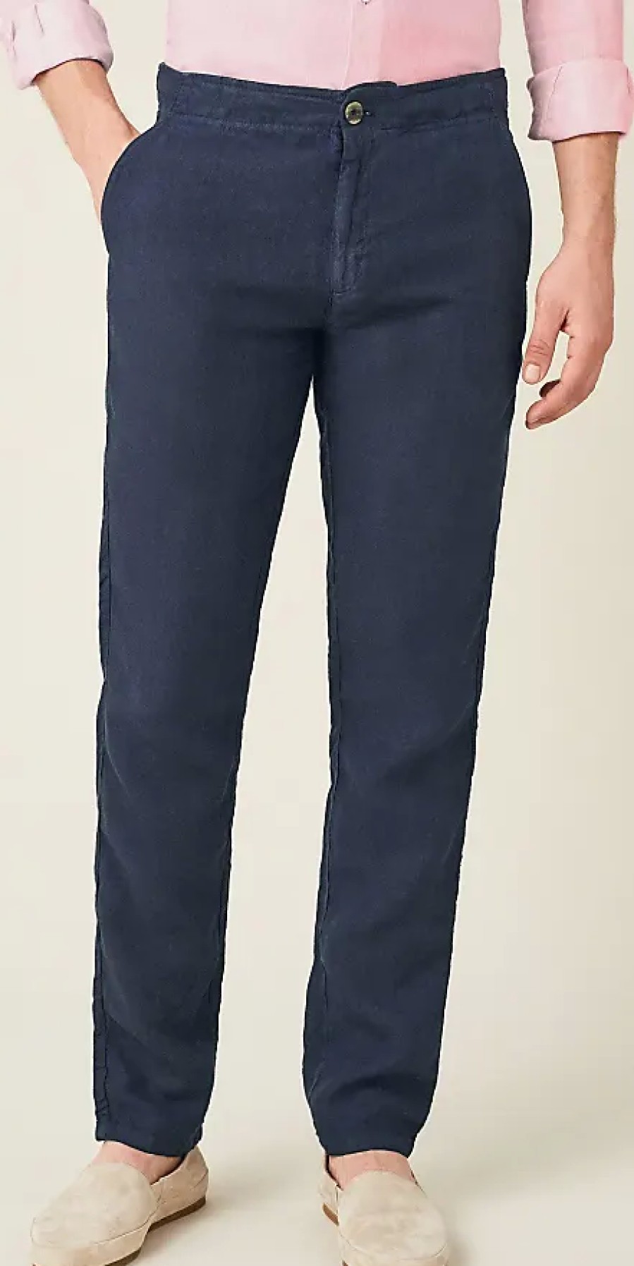 Hommes Paul Smith Pantalon | Pantalon En Lin Lipari Bleu Marine