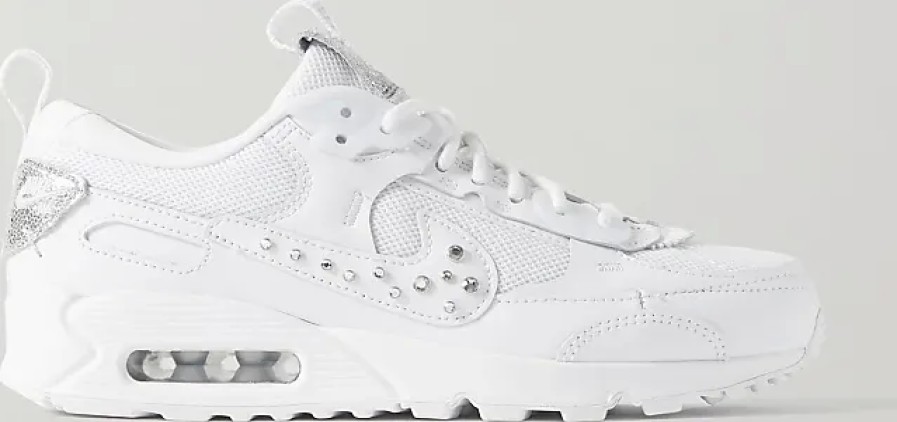 Femmes Sur Baskets | Baskets Air Max 90 Futura En Cuir Et Maille Ornees De Cristaux - Blanc - Us5, Us5.5, Us6, Us6.5, Us7, Us7.5, Us8, Us8.5, Us9, Us9.5, Us10, Us10.5, Nous11