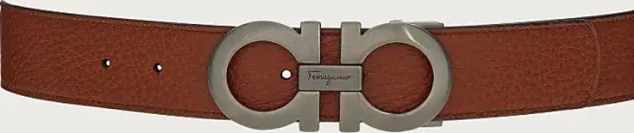 Hommes Ferragamo Ceintures | Ceinture Gancini Reversible Et Ajustable Homme Cappuccino/Noir Taille 105Cm