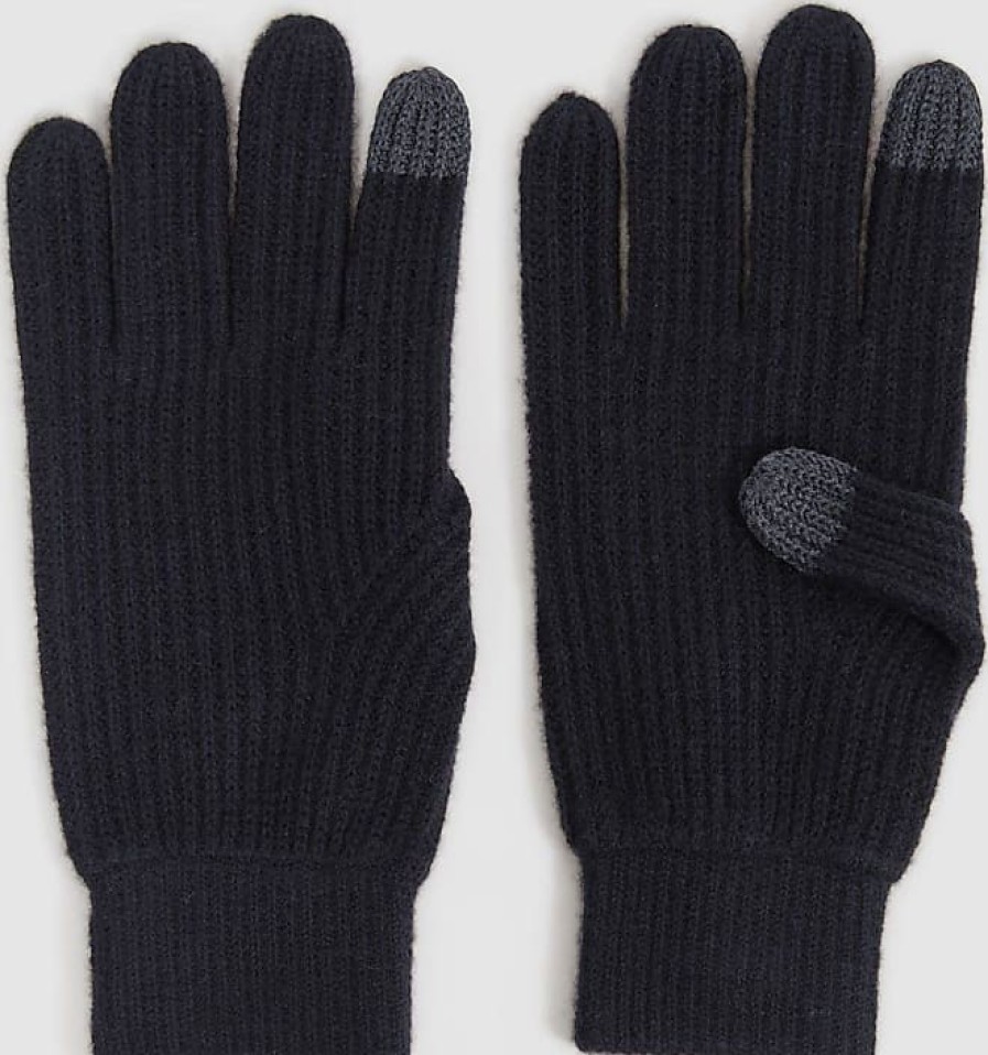 Hommes Moncler Gants | Lawson - Gants Coteles En Laine Merinos Lawson Anthracite, Un