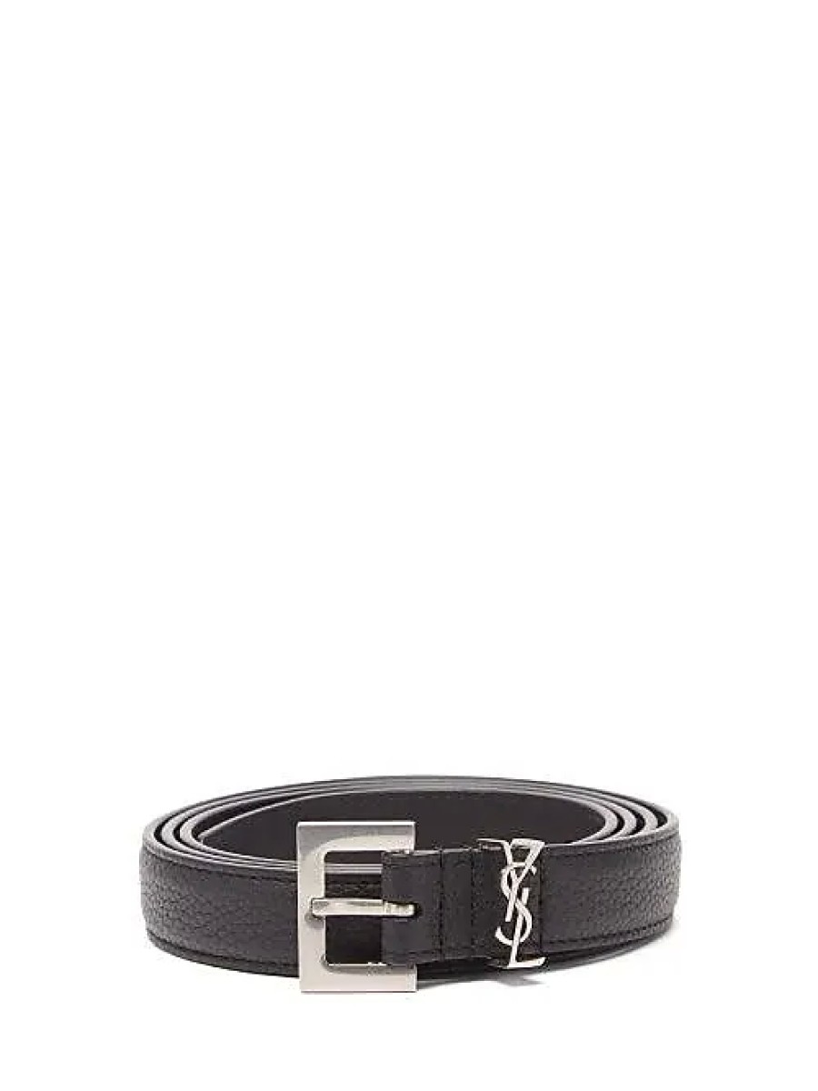 Hommes Ferragamo Ceintures | Ceinture En Cuir Graine Ysl-Plaque