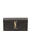 Femmes Saint-Laurent Portefeuilles | Portefeuille Continental En Cuir Matelasse Avec Logo Ysl