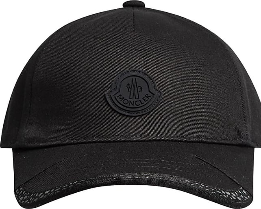 Femmes Moncler Casquettes | Casquette De Baseball En Gabardine Noir Taille Unique