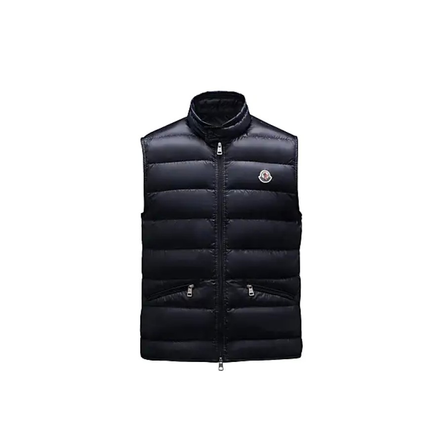 Hommes Moncler Gilets | Gui Down Gilet Bleu Taille 4